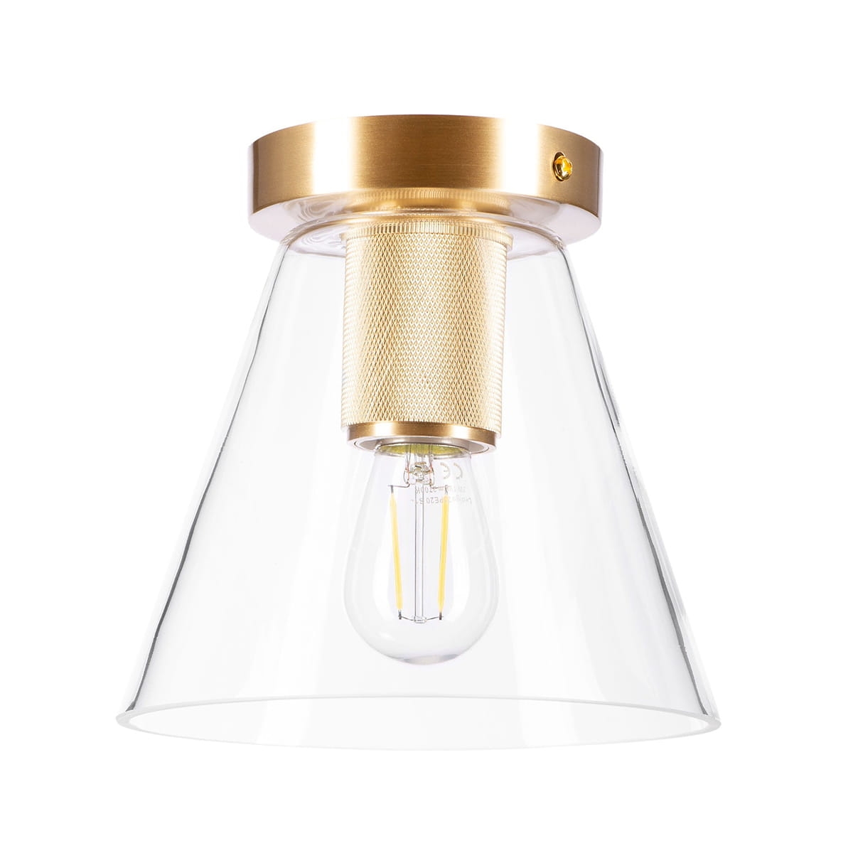 Lampa przysufitowa szklana stożek MADRID przezroczysta