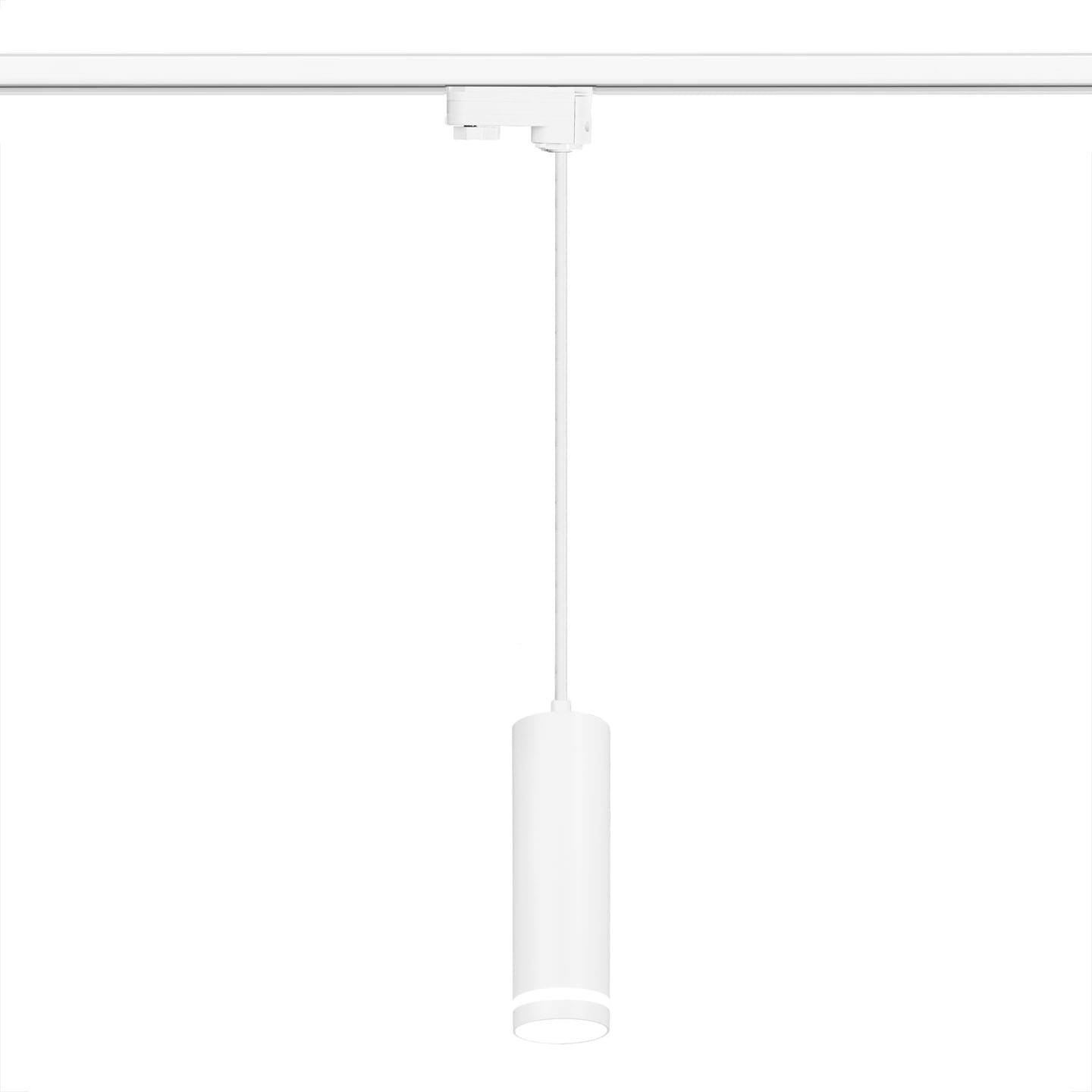 Lampa szynowa wisząca PIPE ring biała 3-fazowa