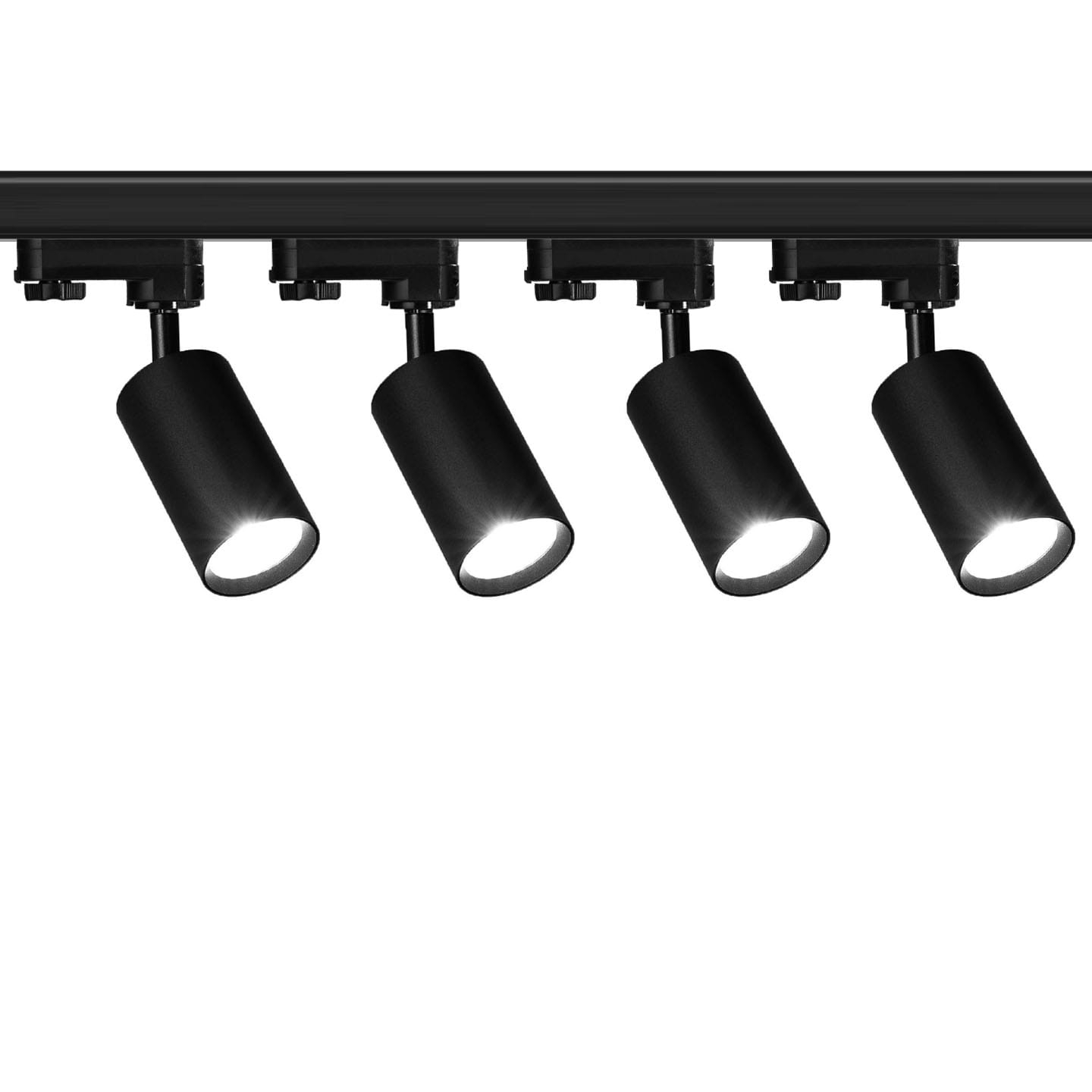 4x Lampa szynowa PIPE czarny 3-fazowy + szyny i łącznik do wyboru