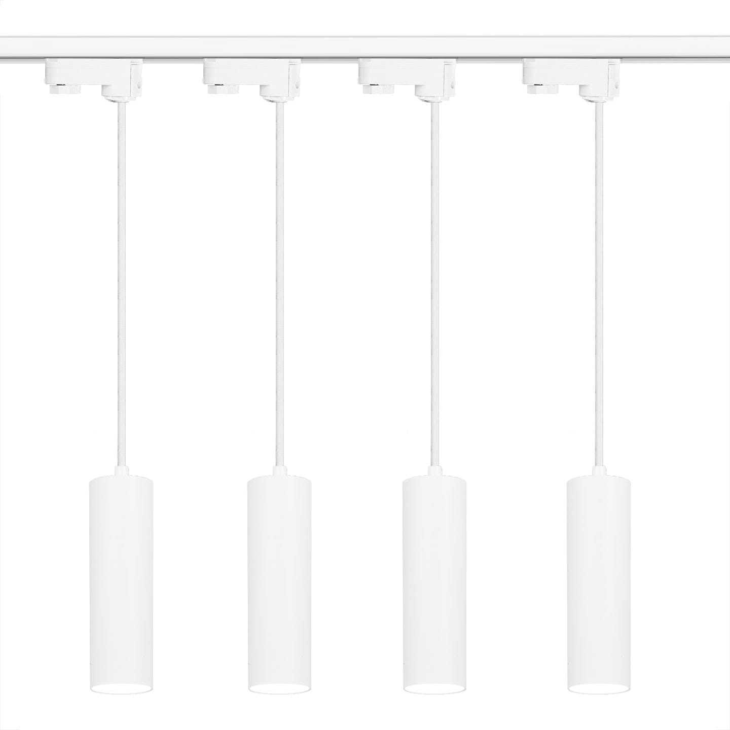 4x Lampa szynowa wisząca biała 3-fazowa oświetlenie do jadalni nad stół