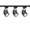 3x Reflektor szynowy na żarówkę E27 czarny + szyna 1,5m + żarówki