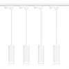 4x Lampa szynowa wisząca PIPE ring biała 3-fazowa + szyny i łącznik do wyboru