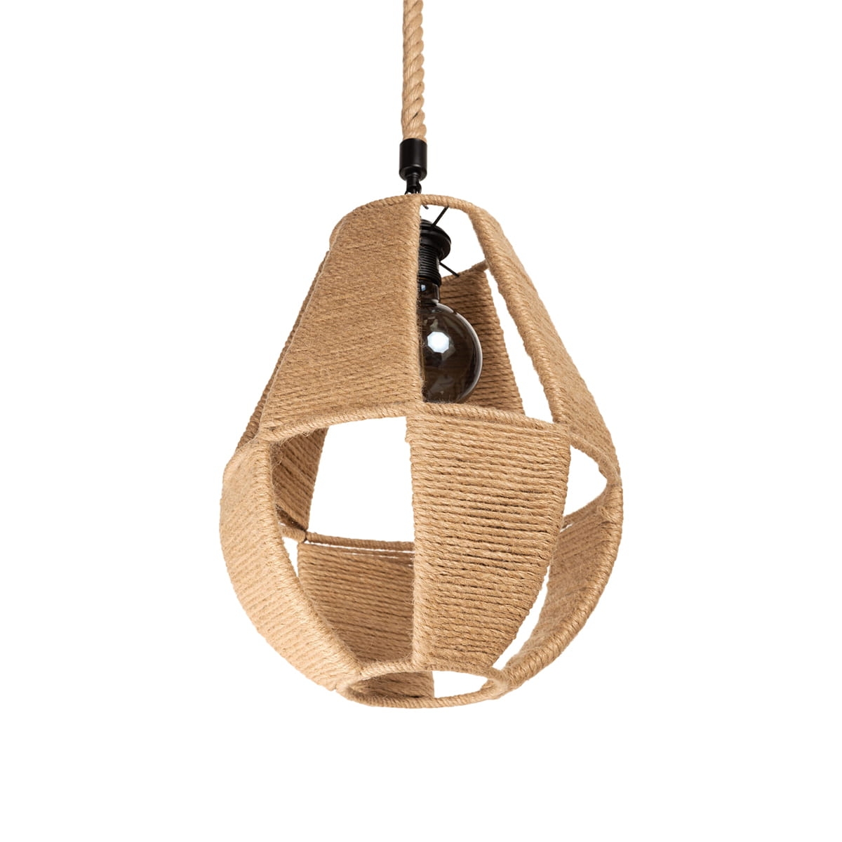 Lampa wisząca boho TRENZA jutowa