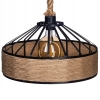 Żyrandol BOHO metalowy czarny z liną jutową średni 30cm