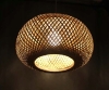 Lampa wisząca boho naturalna okrągła z bambusowej plecionki