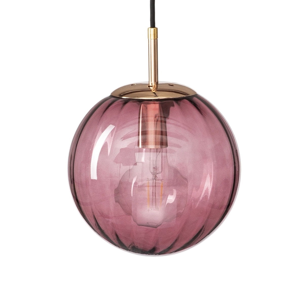 Lampa wisząca kula szklana PANDORA bordowa