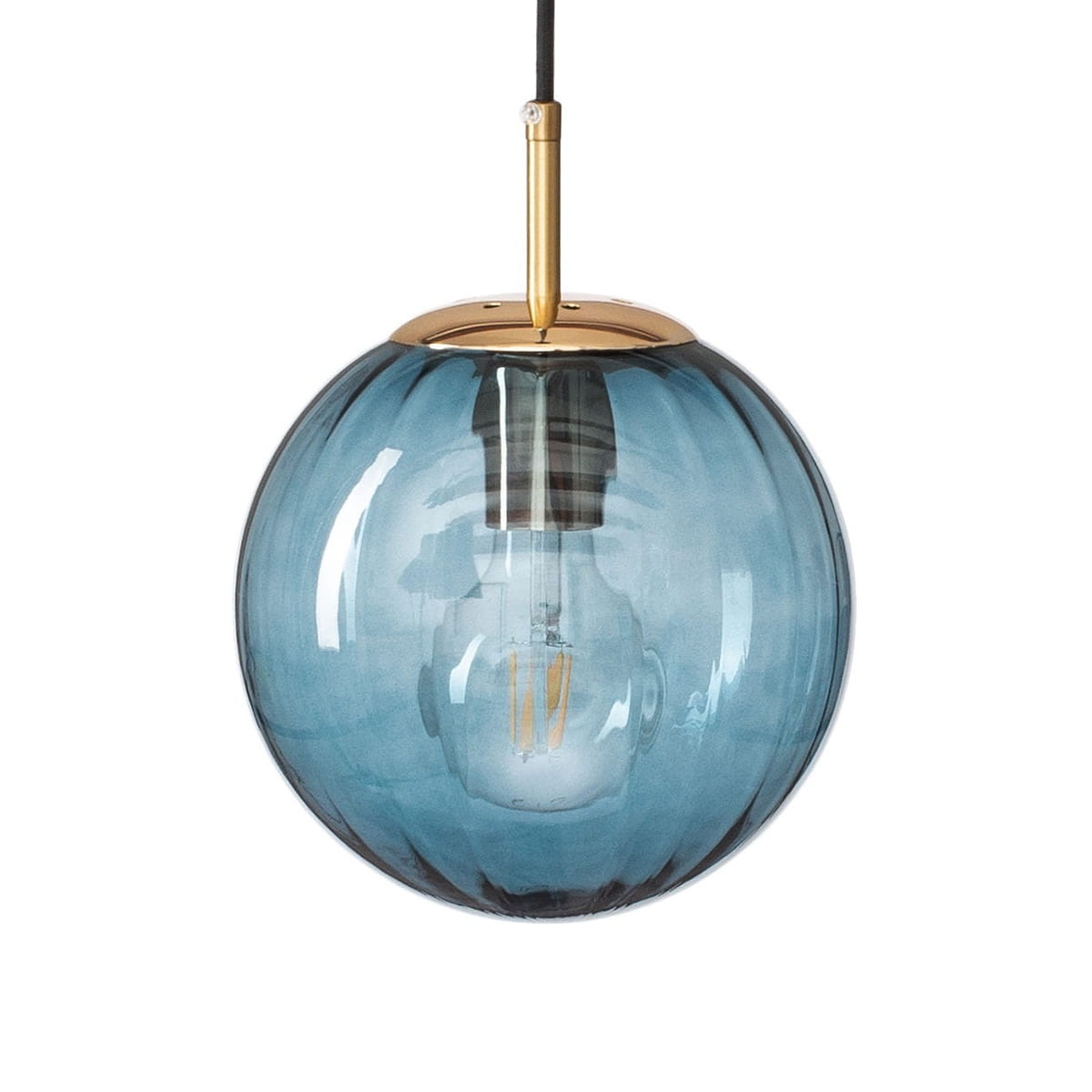 Lampa wisząca kula szklana PANDORA niebieska