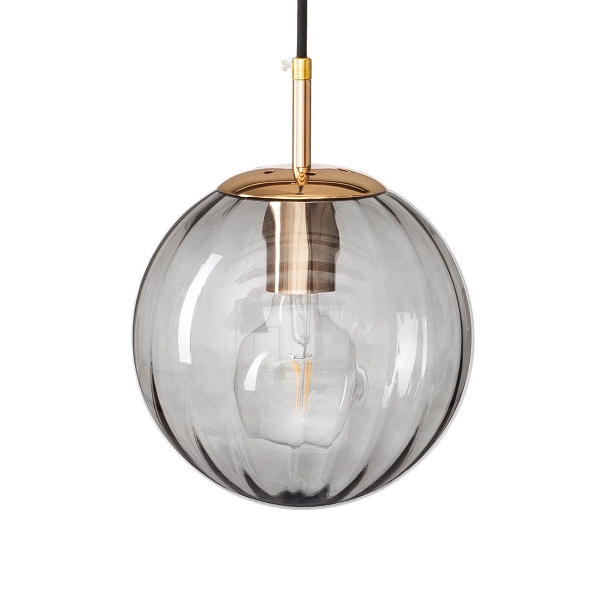 Lampa wisząca kula szklana PANDORA szara