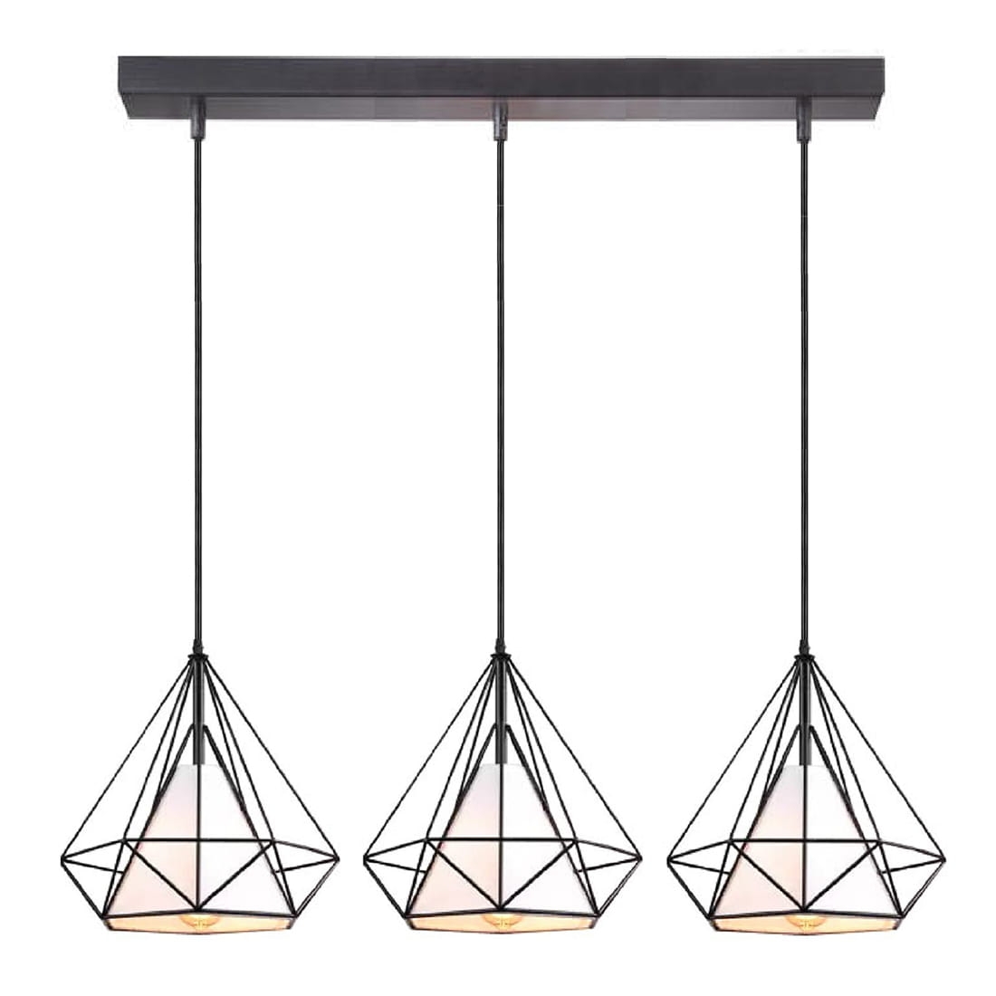 Lampa wisząca potrójna druciana GEO S na listwie