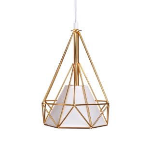Złota lampa wisząca GEO diament 20cm