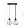 Lampa wisząca podwójna druciana czarna na listwie