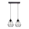 Lampa wisząca podwójna druciana czarna na listwie