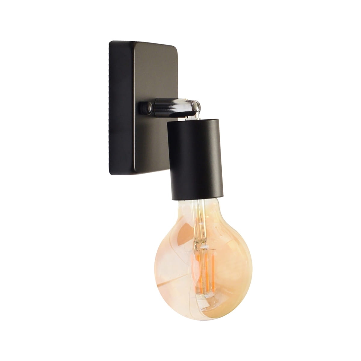 Mały kinkiet czarny regulowany metalowy E27 kwadrat EZO