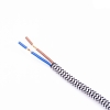 Kabel w oplocie z wtyczką zebra 2x0,75mm z przełącznikiem 3m