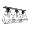 Lampa przysufitowa potrójna czarna druciana na listwie