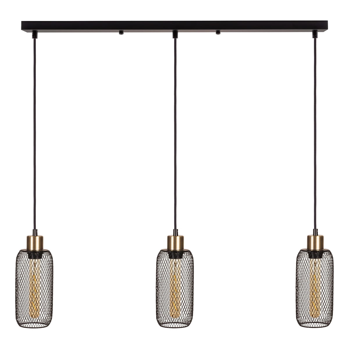 Lampa wisząca potrójna ażurowa na listwie