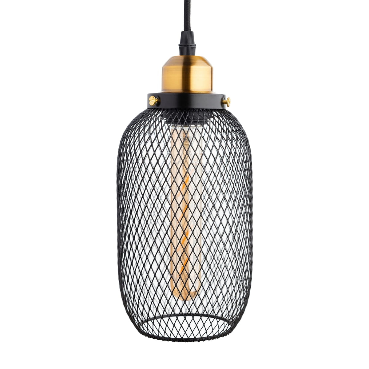 Lampa wisząca ażurowa podłużna czarno złota