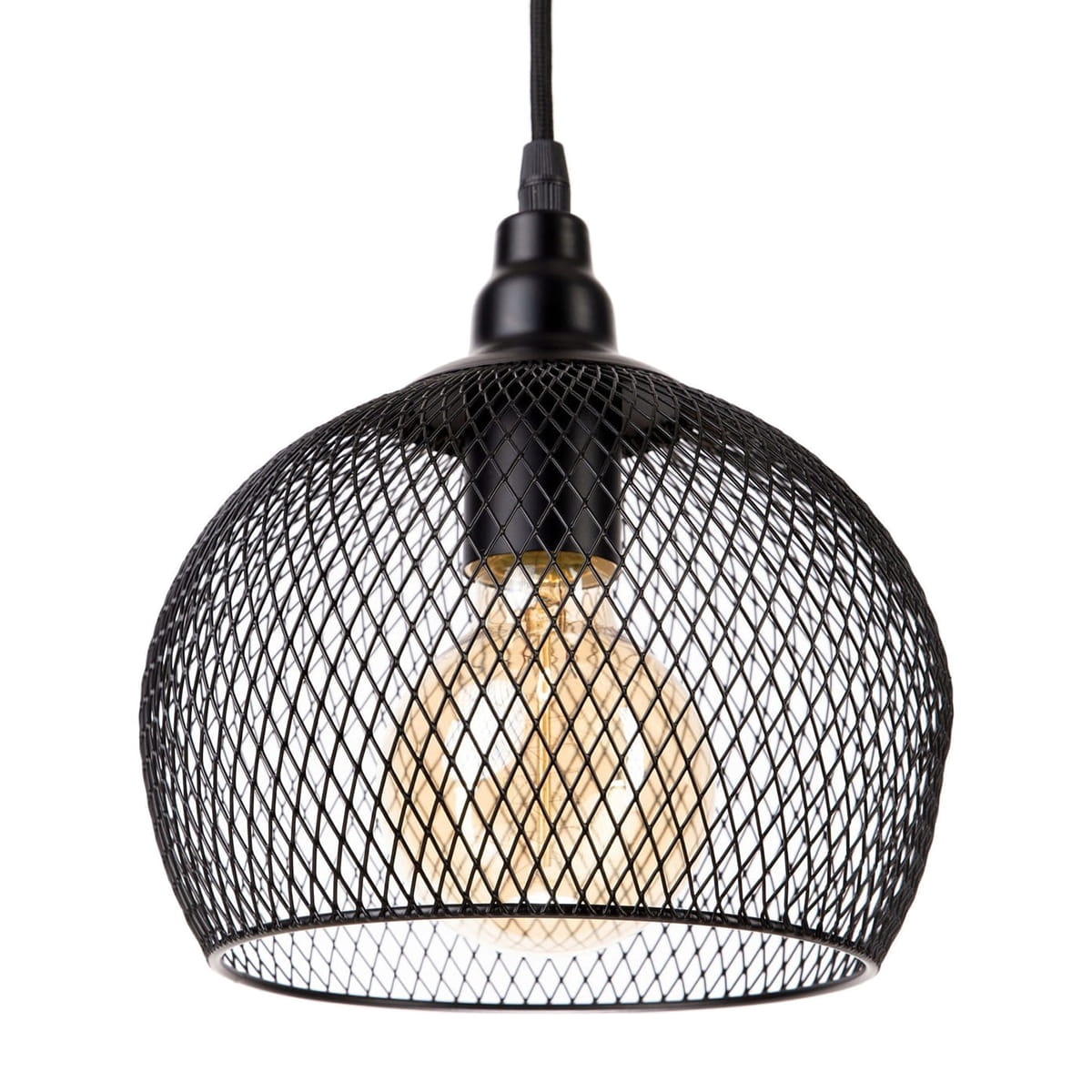 Lampa wisząca ażurowa kula czarna