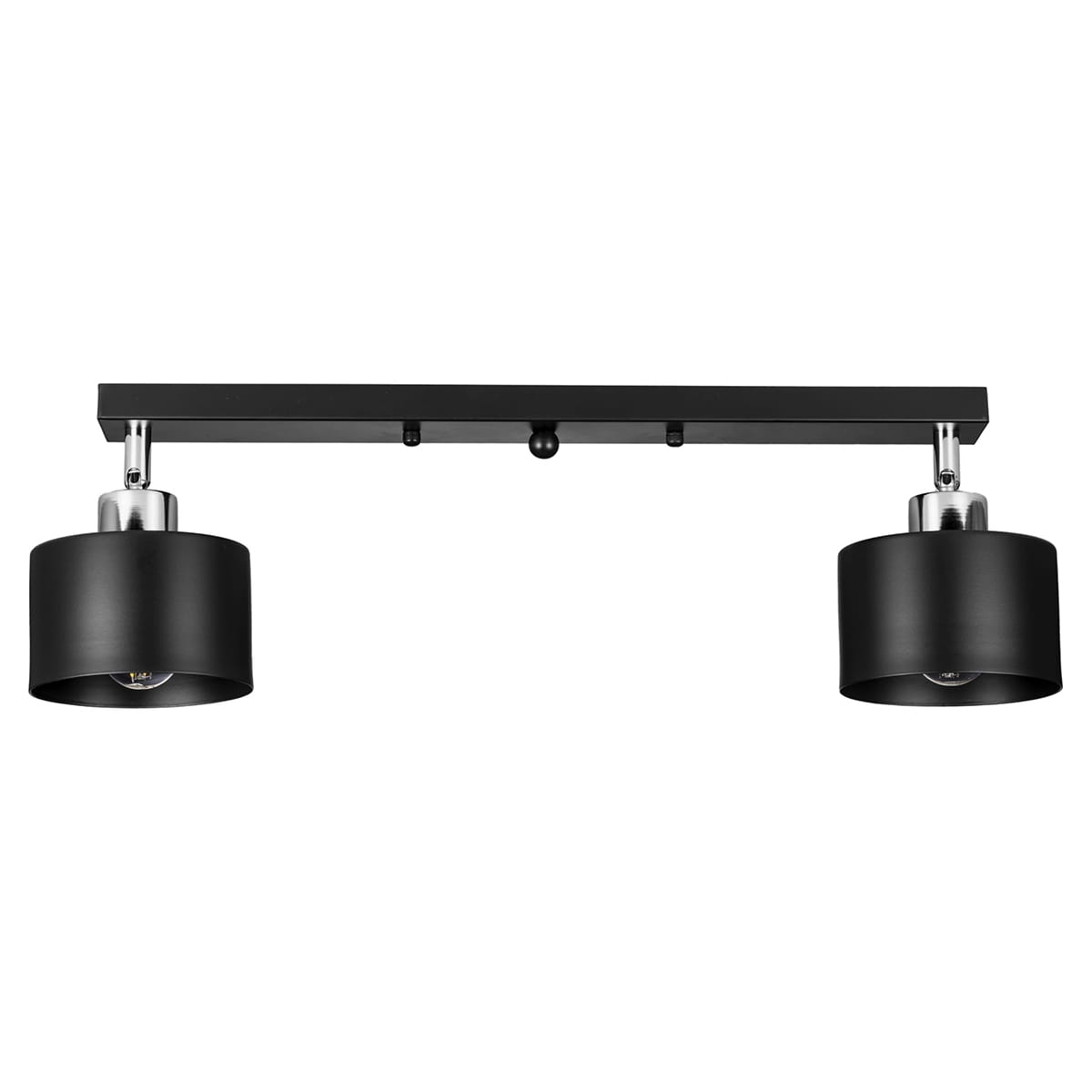 Lampa sufitowa podwójna czarna metalowa