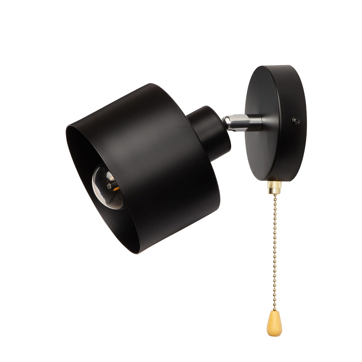 Kinkiet z łańcuszkiem EZO czarny metalowy regulowany