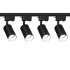 4x Reflektor szynowy czarny 90° szynoprzewód GU10 1f + szyny 2m + łącznik wybór