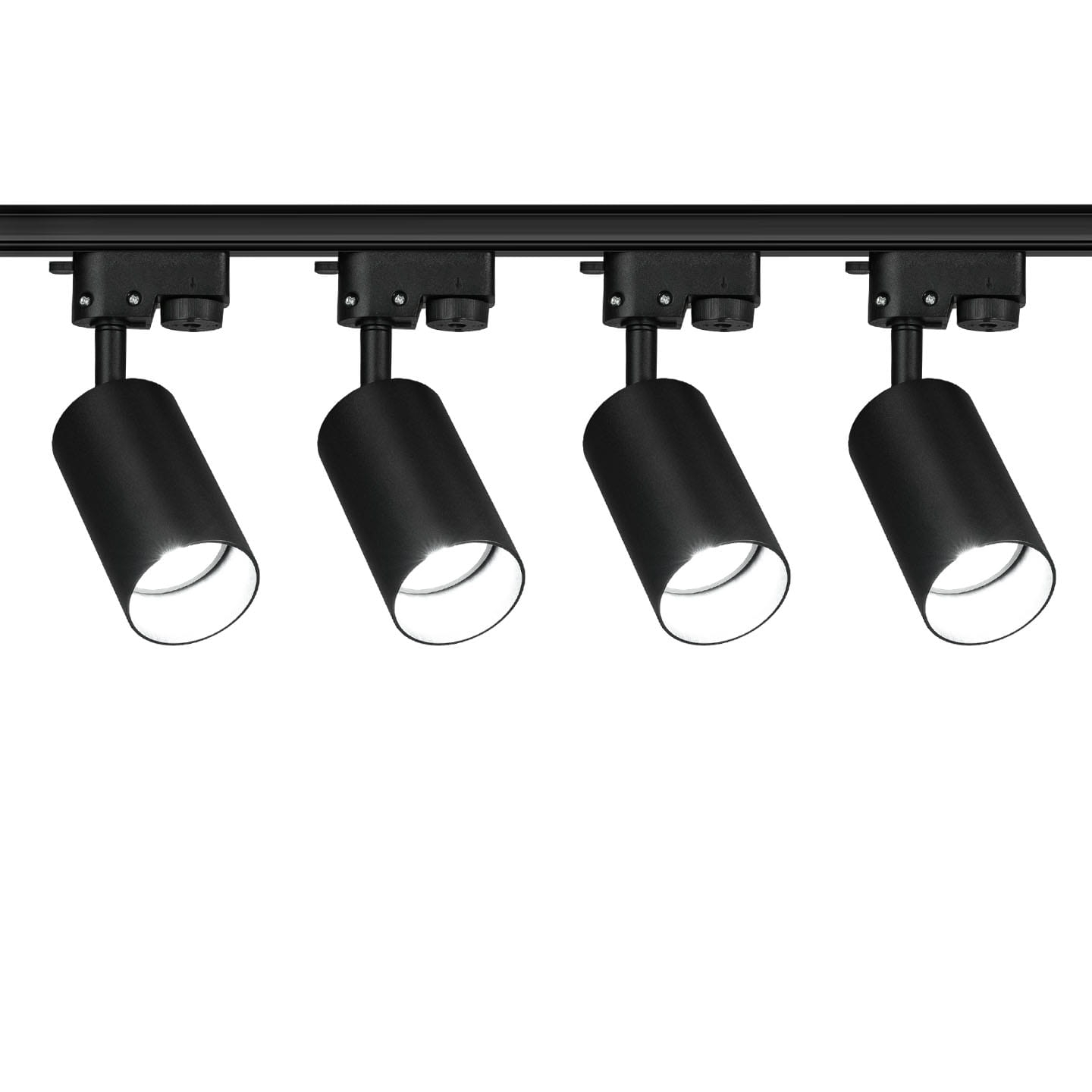 4x Reflektor szynowy czarny 90° szynoprzewód GU10 1f + szyny 2m + łącznik wybór