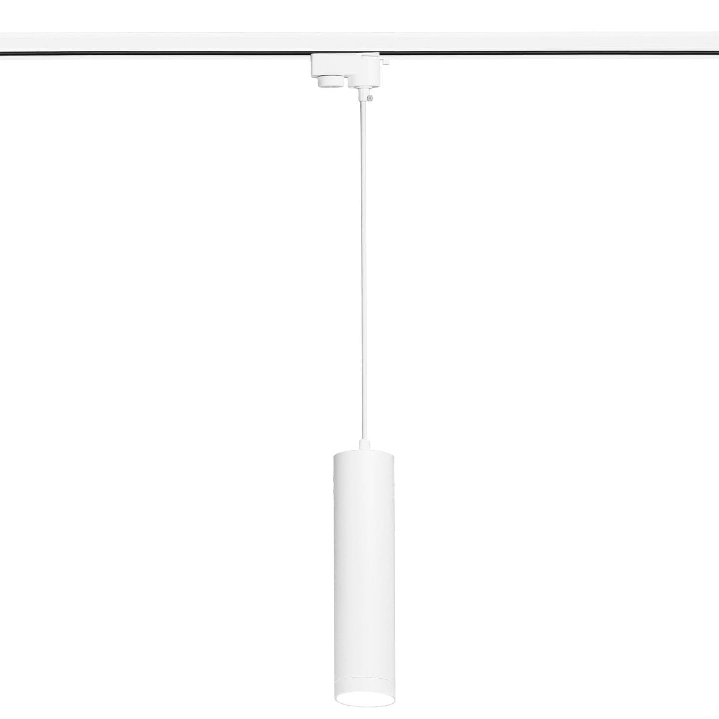 Lampa szynowa wisząca biała tuba GU10 24 cm 1-fazowa