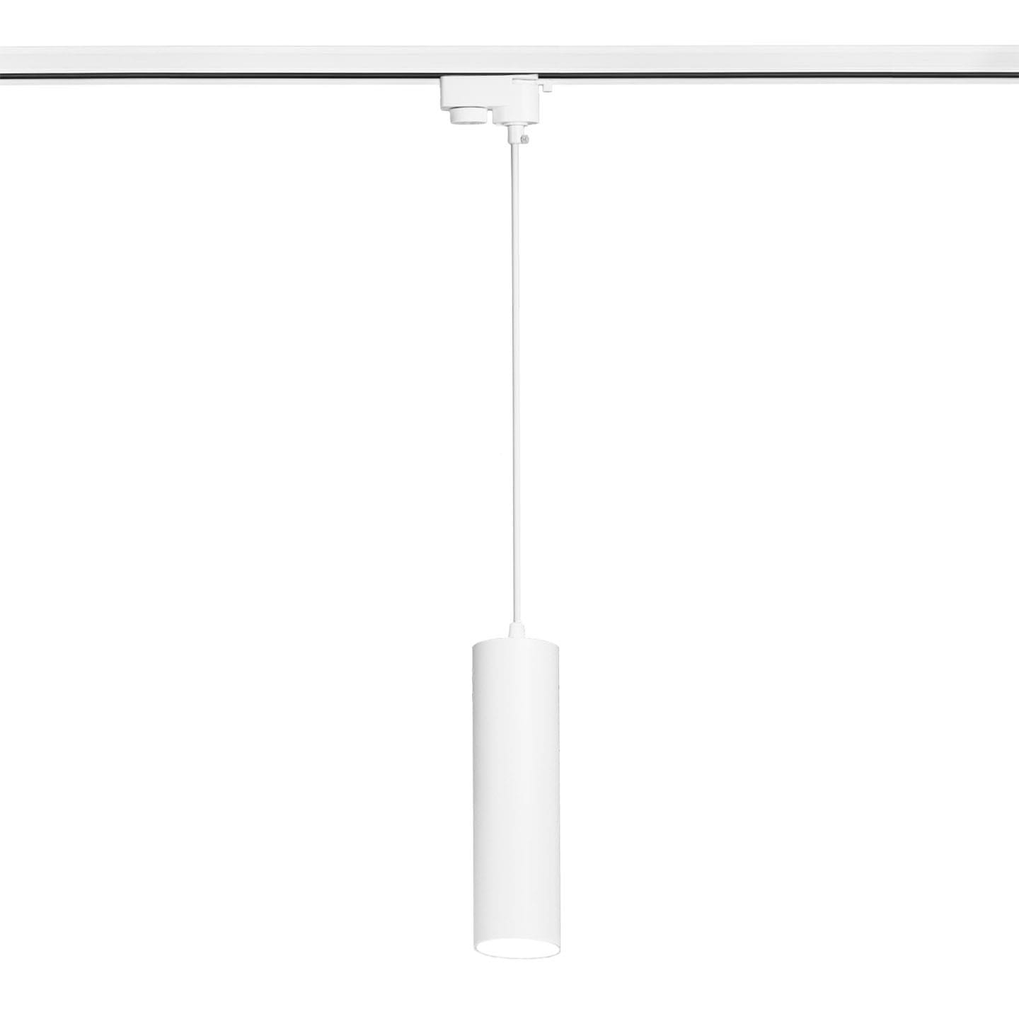 Lampa szynowa wisząca biała tuba GU10 24 cm 1-fazowa