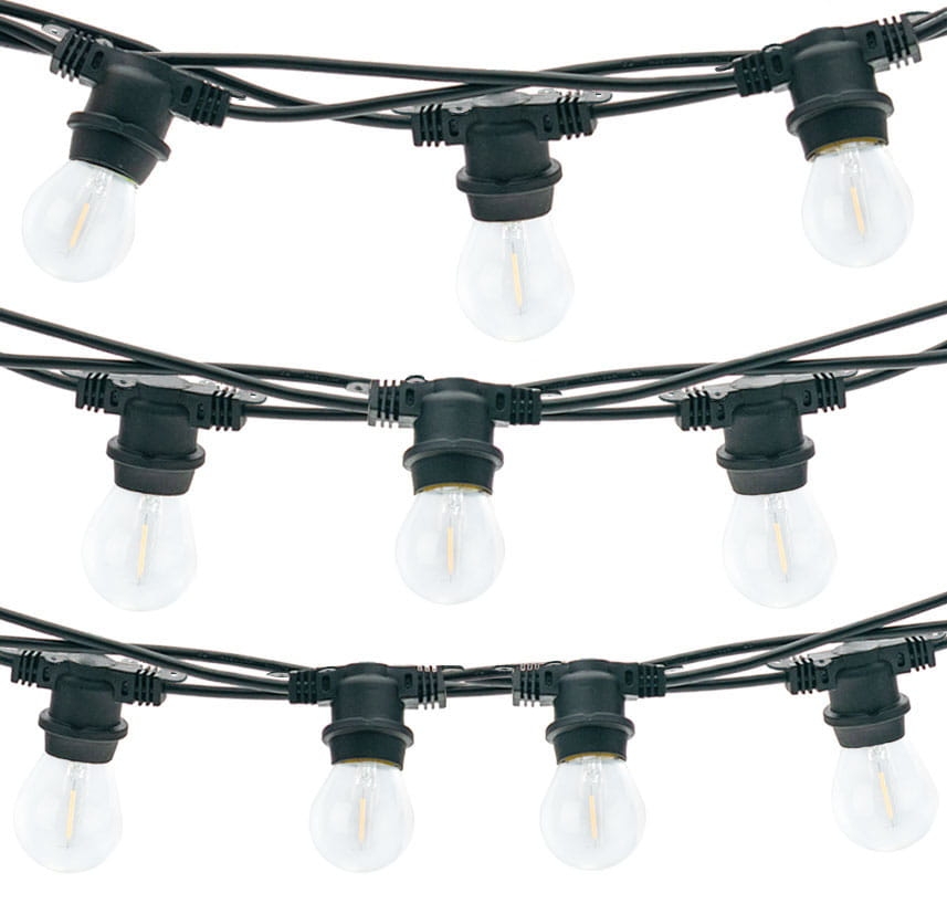 Girlanda ogrodowa 30 m czarna + 30 żarówek LED E27 1,3W 2700K