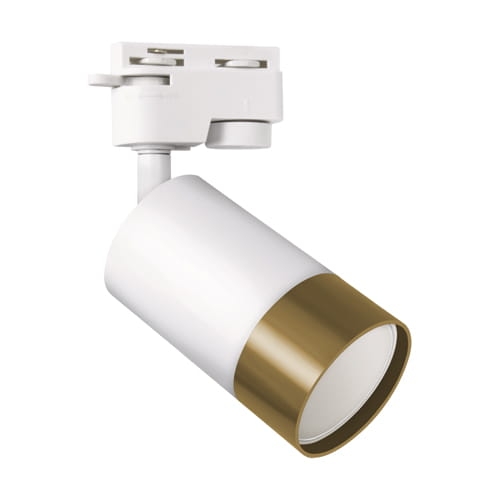 Lampa na szynoprzewód biało złota GU10 PUZON TRA 1-fazowa