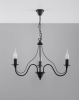 Żyrandol klasyczny świecznikowy czarny Minerwa 3xE14