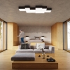 Plafon kwadratowy czarny 3xE27 LED HORUS 45
