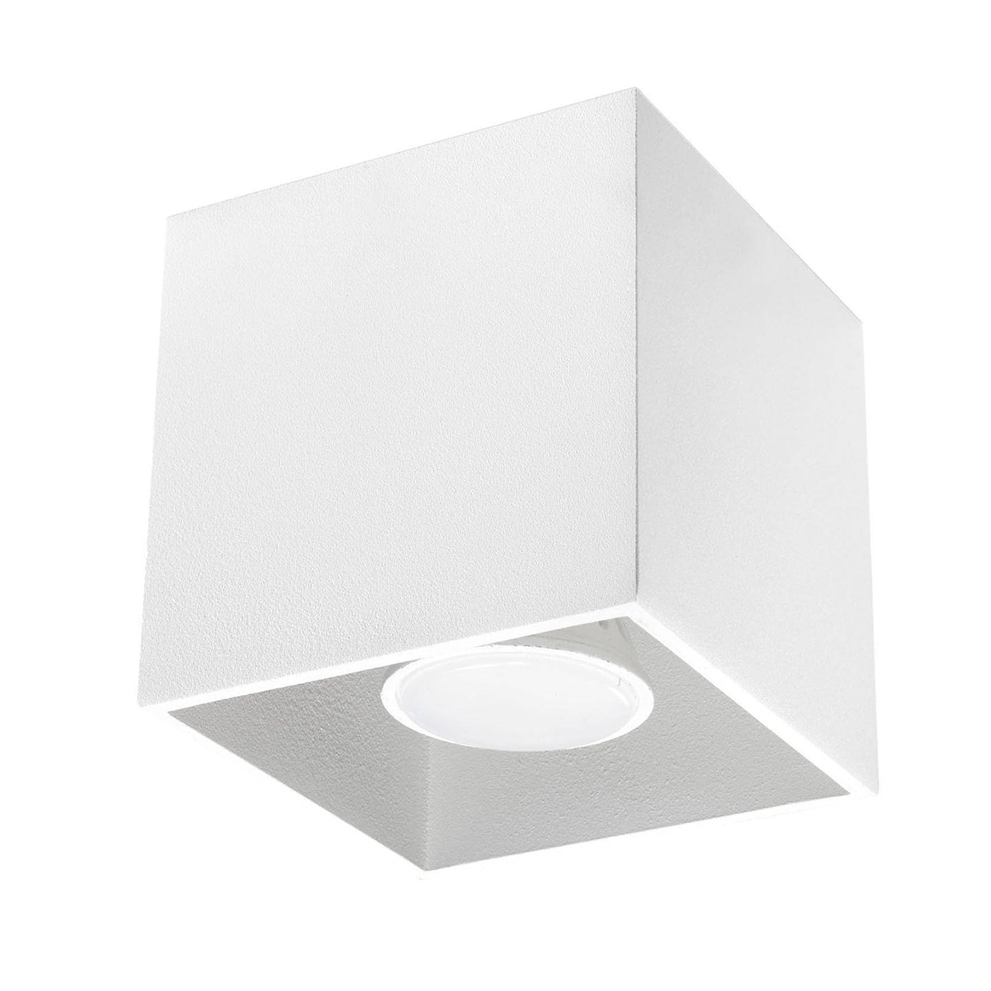 Lampa sufitowa kostka biała QUAD 1 aluminium GU10