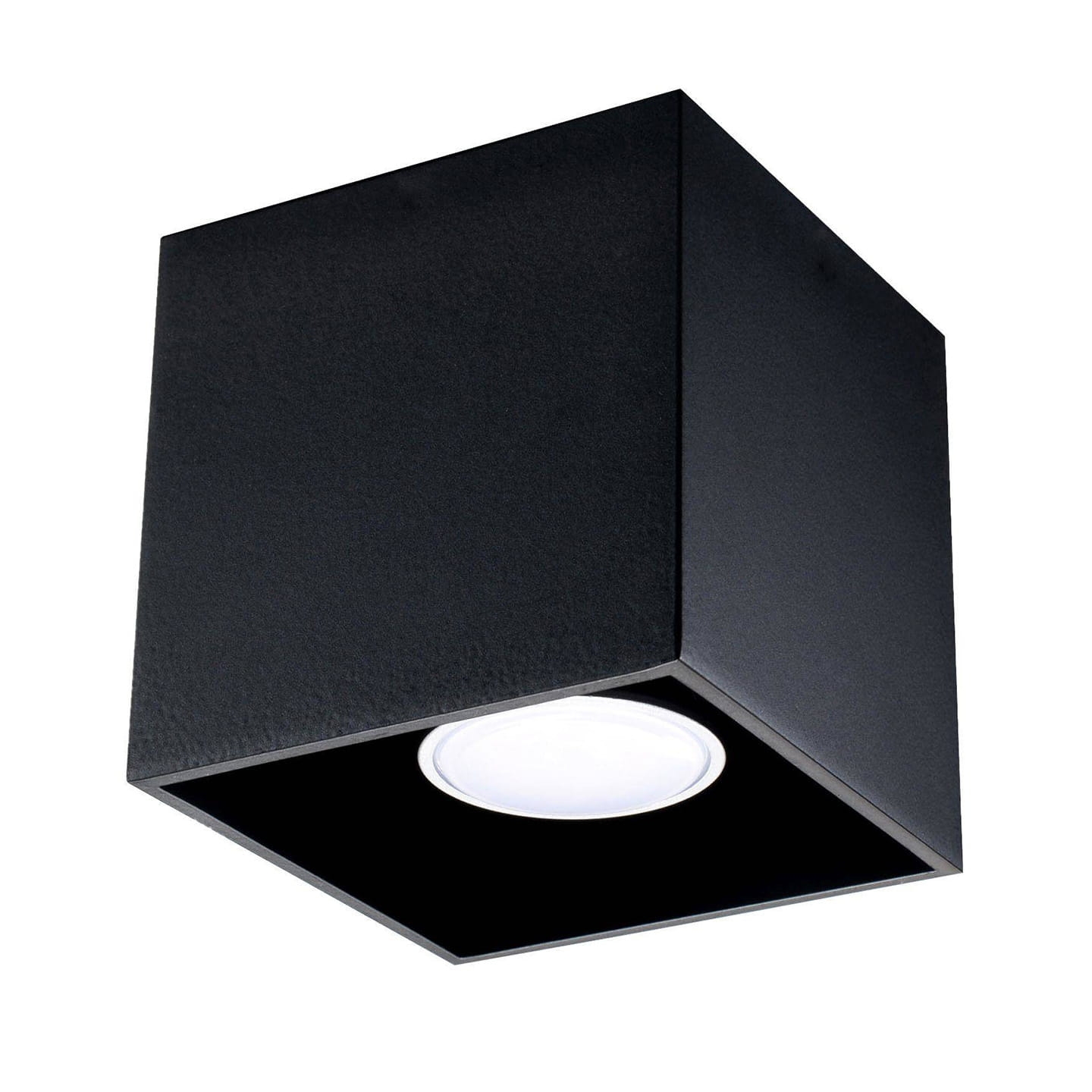 Lampa sufitowa kostka czarna QUAD 1 aluminium GU10