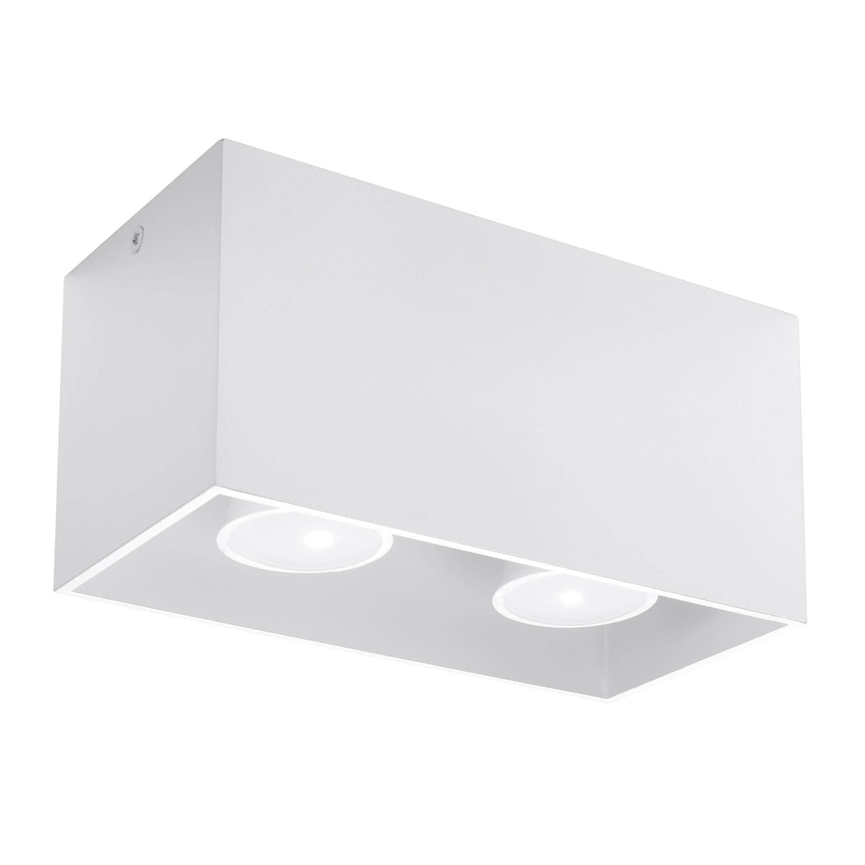 Lampa sufitowa biała podwójna QUAD MAXI aluminium 2xGU10