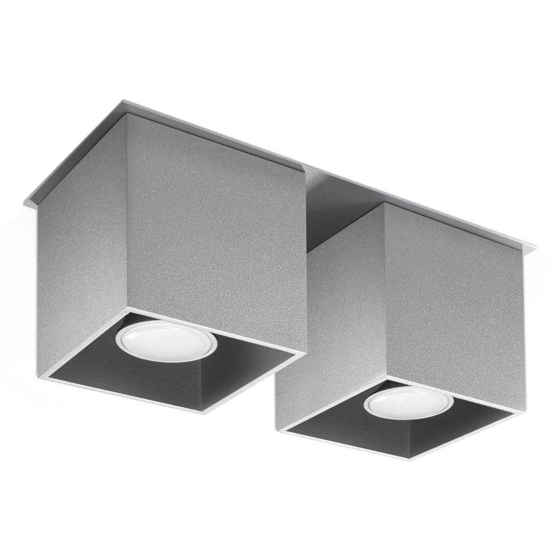 Lampa sufitowa szara 2-punktowa QUAD 2 aluminium 2xGU10