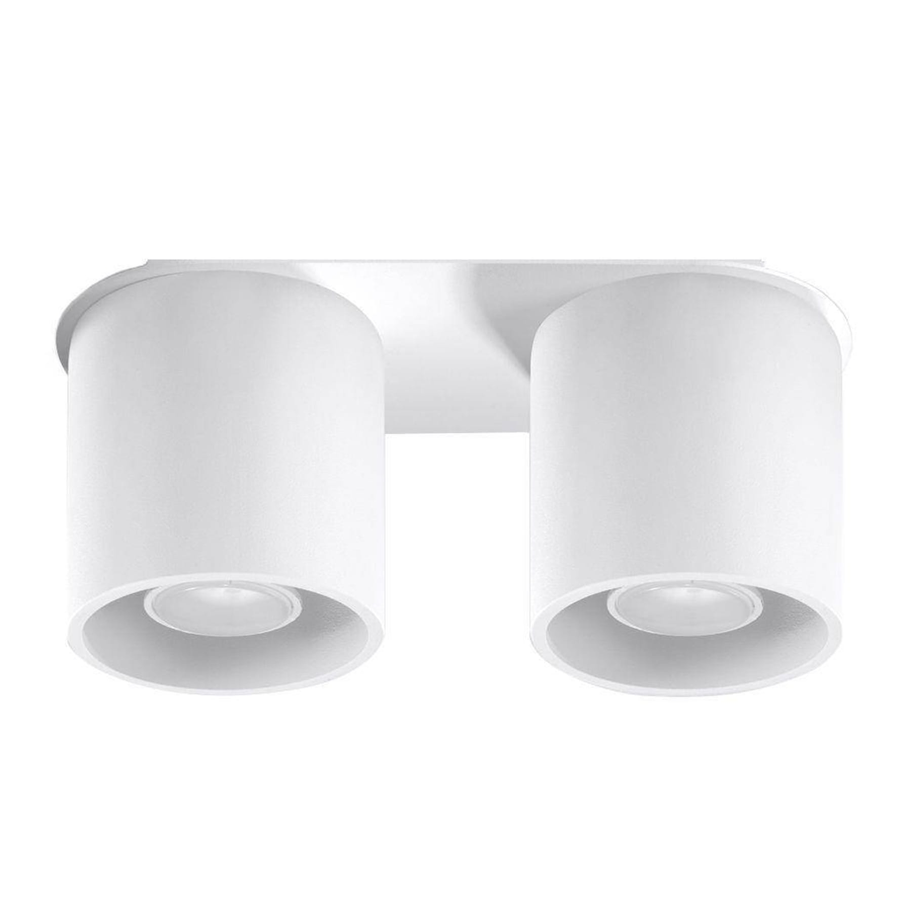 Lampa sufitowa podwójna tuba biała ORBIS 2 aluminium 2xGU10