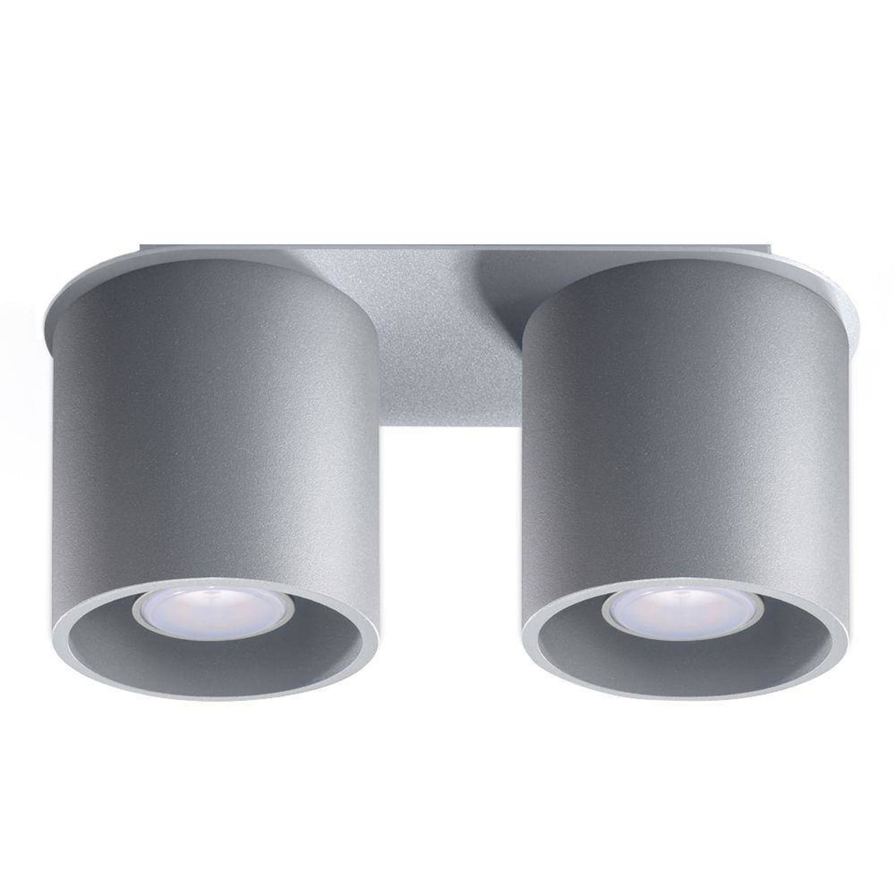Lampa sufitowa podwójna tuba szara ORBIS 2 aluminium 2xGU10