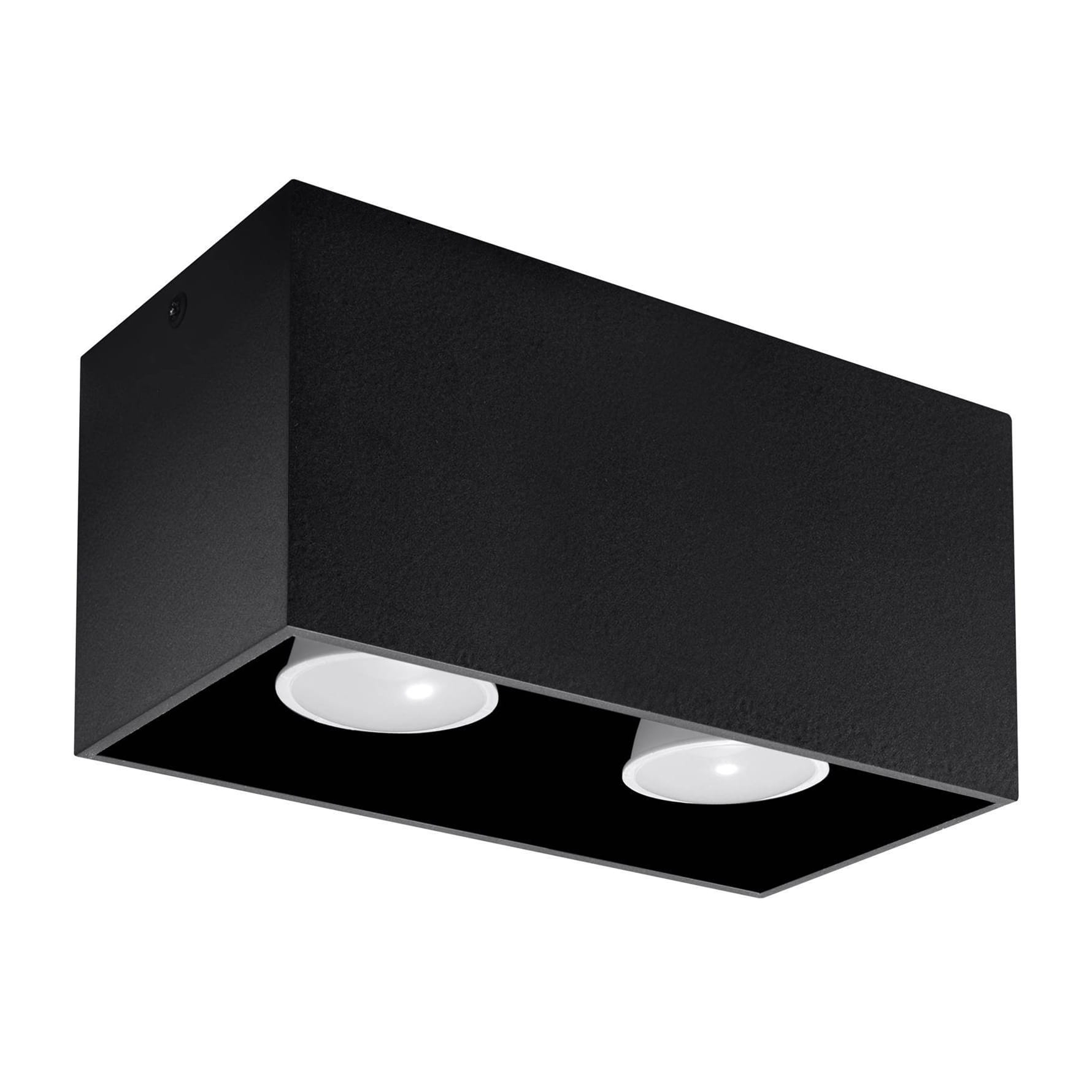Lampa sufitowa czarna podwójna QUAD MAXI aluminium 2xGU10