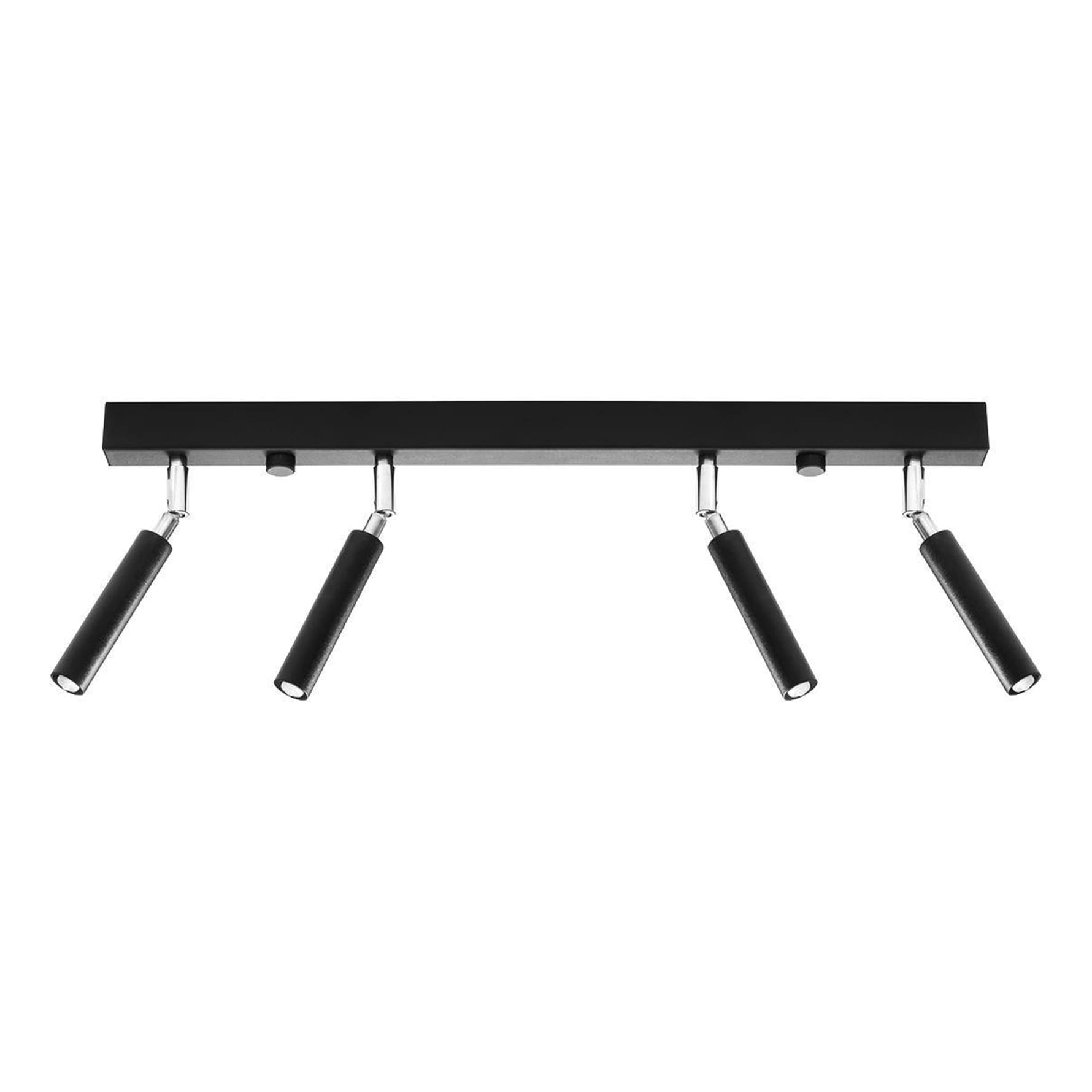 Reflektorki tuby na listwie lampa spot 4 punktowa czarna EYETECH 4xG9