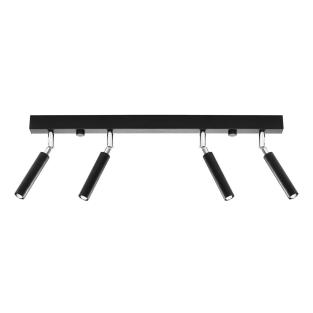 Reflektorki tuby na listwie lampa 4 punktowa czarna EYETECH 4xG9