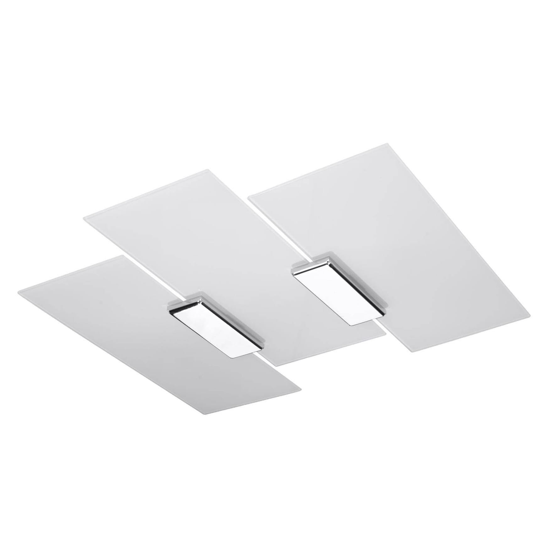 Plafon nowoczesny FABIANO chrom białe szkło 3xE27