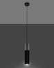 Lampa tuba wisząca BORGIO beton metal czarna