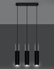 Lampa wisząca tuba potrójna BORGIO beton metal czarna
