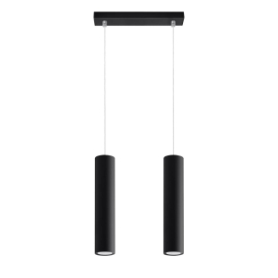 Lampa wisząca tuba czarna LAGOS podwójna