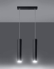 Lampa czarna LAGOS wisząca tuba podwójna