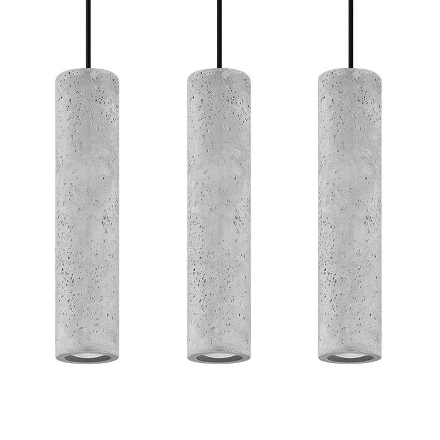 Lampa wisząca tuba betonowa LUVO potrójna