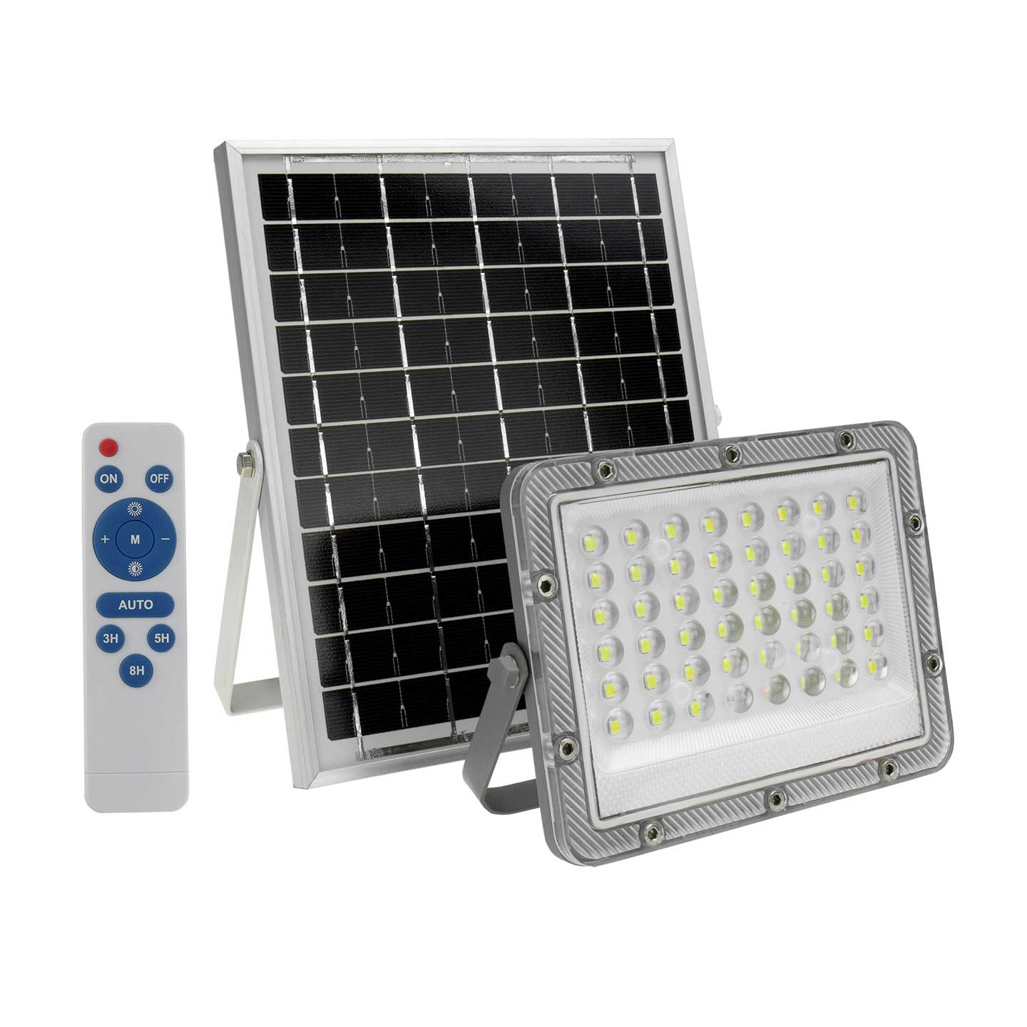 Halogen solarny z czujnikiem ruchu na pilota 50W LED 500lm 6000K IP65 IK08 3 lata gw