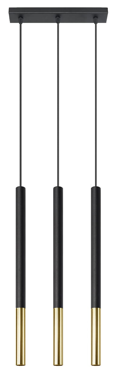 Lampa wisząca sople MOZAICA czarno złota potrójna G9 LED