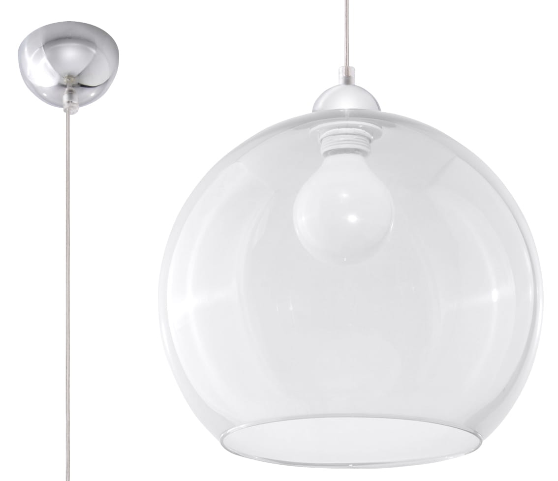 Lampa wisząca kula szklana BALL przezroczysta E27